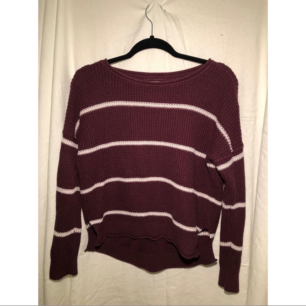 Maroon striped sweater